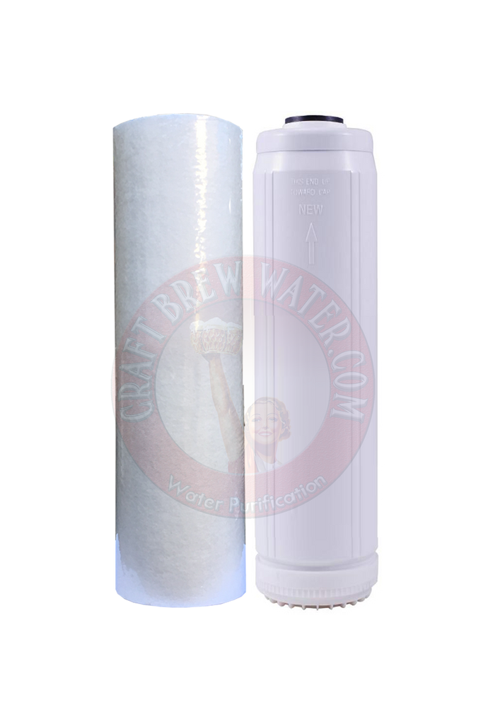 2.5" X 10" 25/5 Micron Melt-Blown Filter and 2.5" X 10" Cat Carbon Set for Chloramine removal