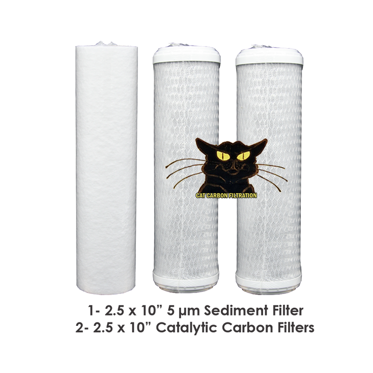 2.5 x 10" Cat Carbon Filter Set